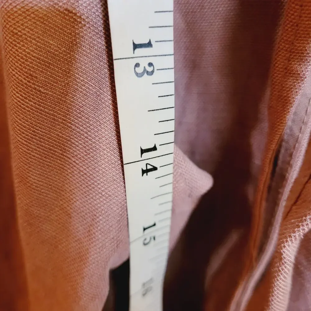 Aritzia Wilfred linen wrap tie brown wide leg jumpsuit Size 2 Boho Minimal